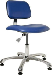 Bevco - Clean Room Swivel Chair - 20" Wide x 17-1/4" Deep, Vinyl Seat, Blue - Apex Tool & Supply