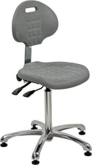 Bevco - Adjustable Chair - 18" Wide x 17-1/4" Deep, Polyurethane Seat, Gray - Apex Tool & Supply
