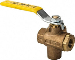 Apollo - 1/4" Pipe, Full Port, Bronze Standard Ball Valve - 2 Piece, Inline - One Way Flow, FNPT x FNPT Ends, Lever Handle, 125 WOG - Apex Tool & Supply
