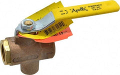 Apollo - 1/2" Pipe, Full Port, Bronze Standard Ball Valve - 2 Piece, Inline - One Way Flow, FNPT x FNPT Ends, Lever Handle, 125 WOG - Apex Tool & Supply