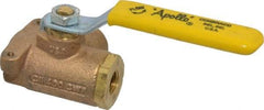 Apollo - 1/4" Pipe, Standard Port, Bronze Standard Ball Valve - Three Way, FNPT x FNPT x FNPT Ends, Lever Handle, 400 WOG - Apex Tool & Supply