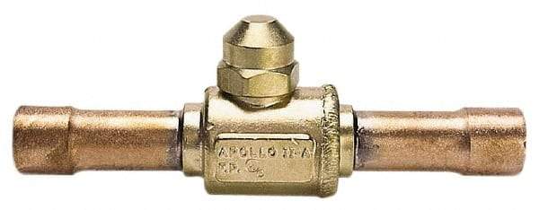 Apollo - 1-1/8" Pipe, Full Port, Brass UL Listed Ball Valve - Inline - Two Way Flow, MNPT x FNPT Ends, Cap Handle, 500 WOG - Apex Tool & Supply