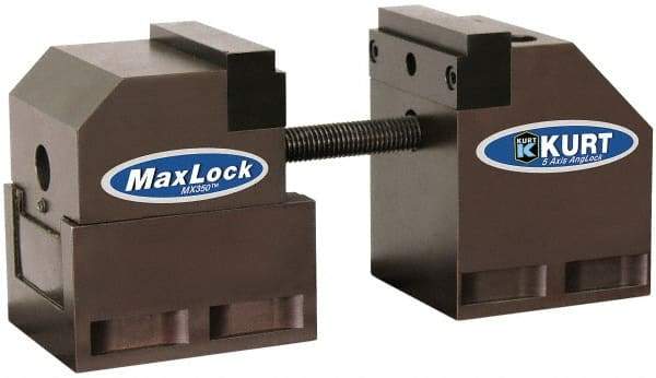 Kurt - 3-1/2" Jaw Width, 4-5/8" High x 8" Long Vise - For Use with 5 Axis Workholding Systems - Apex Tool & Supply