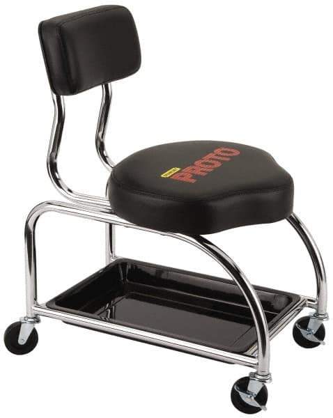 Proto - 500 Lb Capacity, 4 Wheel Heavy-Duty Tool Trolley - Chrome Steel, 9-1/2" Long x 18" High x 6" Wide - Apex Tool & Supply