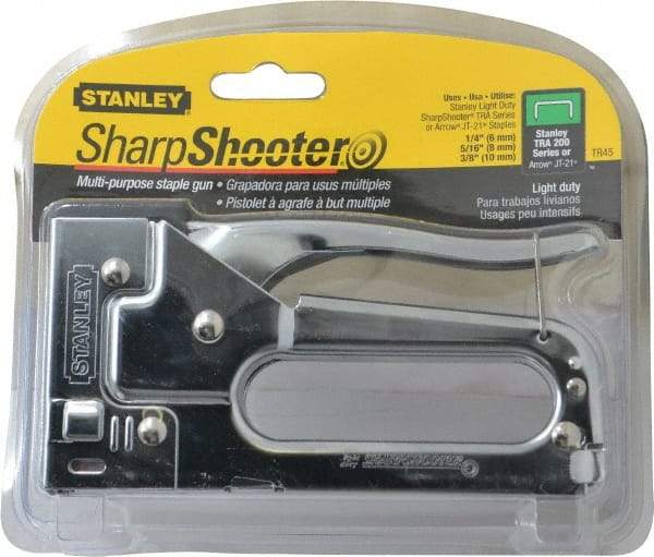 Stanley - Manual Staple Gun - 1/4, 5/16, 3/8" Staples, Chrome, Steel with Chrome Finish - Apex Tool & Supply
