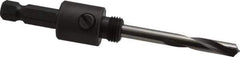 Starrett - 9/16 to 1-3/16" Tool Diam Compatibility, Straight Shank, Carbide-Tipped Integral Pilot Drill, Hole Cutting Tool Arbor - 3/8" Min Chuck, Hex Shank Cross Section, Threaded Shank Attachment, For SH, DH, CT & D Hole Saws - Apex Tool & Supply