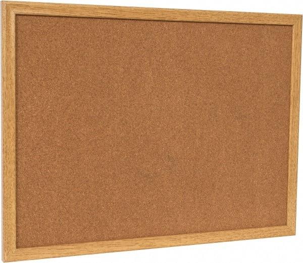 UNIVERSAL - 24" Wide x 18" High Open Cork Bulletin Board - Wood Frame, Natural Tan - Apex Tool & Supply