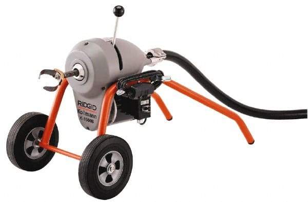 Ridgid - Electric Battery Drain Cleaning Machine - For 3" to 8" Pipe, 200' Cable, 710 Max RPM - Apex Tool & Supply