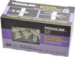 Toggler - #6 to 10 Screw, 5/16" Diam, 1-5/8" Long, 3/8 to 5/8" Thick, Self Drilling Drywall & Hollow Wall Anchor - Thermoplastic Alloy, Use in Drywall - Apex Tool & Supply