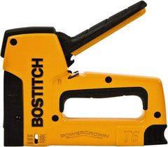 Stanley Bostitch - Manual Staple Gun - 1/4, 5/16, 3/8, 1/2, 9/16" Staples, 84 Lb Capacity, Yellow, Aluminum Die Cast - Apex Tool & Supply