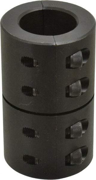 Climax Metal Products - 1-1/4" Inside x 2-1/16" Outside Diam, Two Piece Rigid Coupling without Keyway - 3-1/4" Long - Apex Tool & Supply