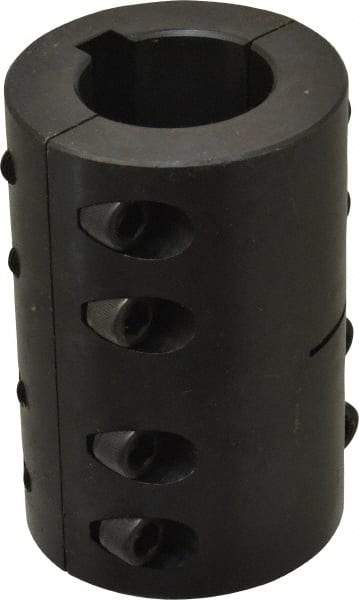 Climax Metal Products - 1-1/2" Inside x 2-5/8" Outside Diam, Two Piece Rigid Coupling with Keyway - 3-7/8" Long x 3/8" Keyway Width x 3/16" Keyway Depth - Apex Tool & Supply