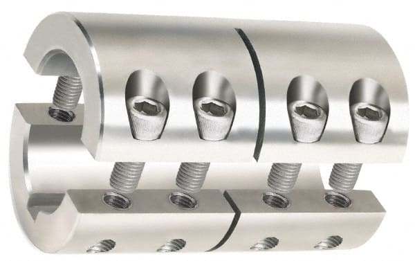 Climax Metal Products - 1-1/2" Inside x 2-5/8" Outside Diam, Two Piece Rigid Coupling with Keyway - Apex Tool & Supply