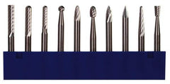 M.A. Ford - 10 Piece, 1/8" Shank Burr Set - Tungsten Carbide, Multiple Head Shape - Apex Tool & Supply