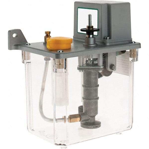 Trico - 2 L Reservoir Capacity, 15 cc Output per Cycle, 15 cc Output per Hour, Central Lubrication System Electric Pump - 0-60 min Interval Between Cycles, 165mm Wide x 255mm High, 110 Volt, Oil, 5/16-24 Outlet Thread - Apex Tool & Supply