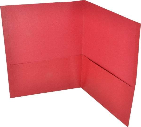 UNIVERSAL - 11" Long x 8-1/2" Wide Leatherette Two-Pocket Portfolios - Red - Apex Tool & Supply