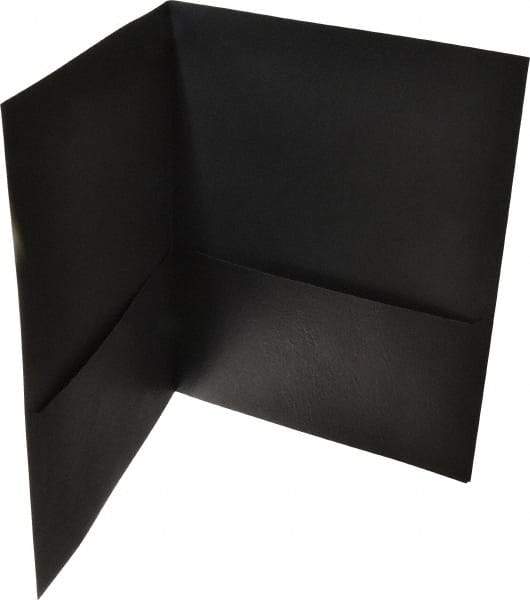 UNIVERSAL - 11" Long x 8-1/2" Wide Leatherette Two-Pocket Portfolios - Black - Apex Tool & Supply