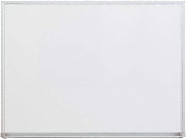 UNIVERSAL - 18" High x 24" Wide Melamine Dry Erase Board with 3/4" Rail - Aluminum, 5/8" Deep - Apex Tool & Supply