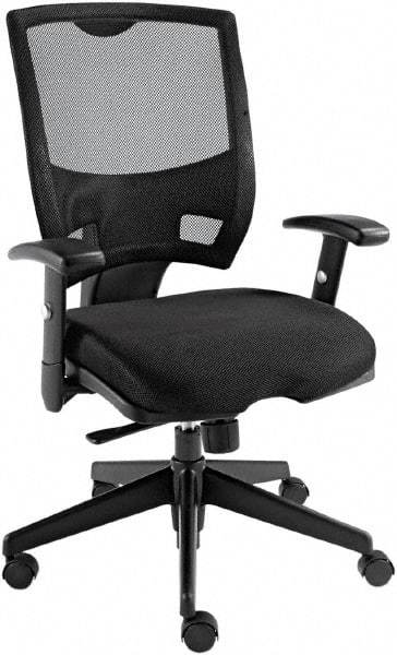 ALERA - 28-3/4" High Office/Managerial/Executive Chair - 18" Wide x 18" Deep, Mesh Seat, Black - Apex Tool & Supply