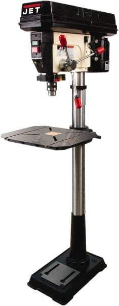 Jet - 16-1/2" Swing, Variable Speed Pulley Drill Press - Variable Speed, 3/4 hp, Single Phase - Apex Tool & Supply