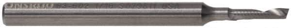 Accupro - 1/2" Cutting Diam x 1-3/8" Length of Cut, 1 Flute, Upcut Spiral Router Bit - Uncoated, Right Hand Cut, Solid Carbide, 3-1/2" OAL x 1/2" Shank Diam, Single Edge, 22° Helix Angle - Apex Tool & Supply