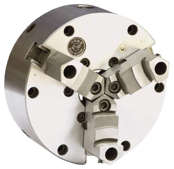 Gibraltar - 3 Jaws, 12" Diam, Self Centering Manual Lathe Chuck - Plain Back Mount Spindle, Adjustable, Reversible, 3.268" Through Hole Diam, Forged Steel - Apex Tool & Supply