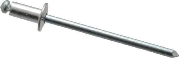 RivetKing - Size 42 Dome Head Aluminum Open End Blind Rivet - Steel Mandrel, 0.063" to 1/8" Grip, 1/4" Head Diam, 0.129" to 0.133" Hole Diam, 0.275" Length Under Head, 1/8" Body Diam - Apex Tool & Supply