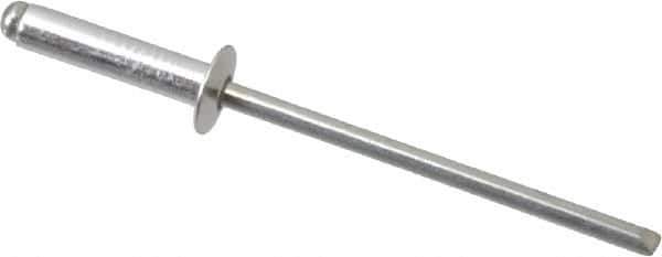 RivetKing - Size 46 Dome Head Aluminum Open End Blind Rivet - Steel Mandrel, 0.313" to 3/8" Grip, 1/4" Head Diam, 0.129" to 0.133" Hole Diam, 0.525" Length Under Head, 1/8" Body Diam - Apex Tool & Supply