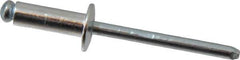 RivetKing - Size 66 Dome Head Aluminum Open End Blind Rivet - Steel Mandrel, 0.251" to 3/8" Grip, 3/8" Head Diam, 0.192" to 0.196" Hole Diam, 0.575" Length Under Head, 3/16" Body Diam - Apex Tool & Supply