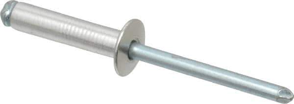 RivetKing - Size 610 Dome Head Aluminum Open End Blind Rivet - Steel Mandrel, 0.501" to 5/8" Grip, 3/8" Head Diam, 0.192" to 0.196" Hole Diam, 0.825" Length Under Head, 3/16" Body Diam - Apex Tool & Supply