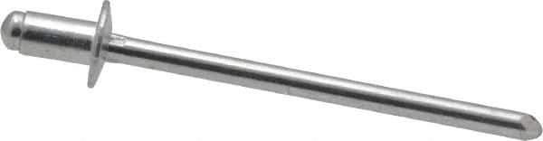 RivetKing - Size 41 Dome Head Aluminum Open End Blind Rivet - Aluminum Mandrel, 0.02" to 0.062" Grip, 1/4" Head Diam, 0.129" to 0.133" Hole Diam, 0.212" Length Under Head, 1/8" Body Diam - Apex Tool & Supply