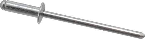 RivetKing - Size 44 Dome Head Aluminum Open End Blind Rivet - Aluminum Mandrel, 0.188" to 1/4" Grip, 1/4" Head Diam, 0.129" to 0.133" Hole Diam, 0.4" Length Under Head, 1/8" Body Diam - Apex Tool & Supply