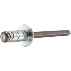 STANLEY Engineered Fastening - Size 5 Dome Head Aluminum Multi Grip Blind Rivet - Steel Mandrel, 0.047" to 1/4" Grip, 5/32" Head Diam, 0.16" to 0.173" Hole Diam, 0.097" Body Diam - Apex Tool & Supply