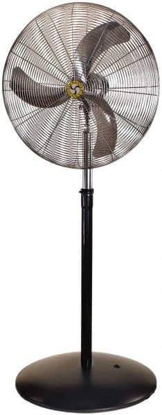 Airmaster - 24" Blade, 5,387 Max CFM, Single Phase Oscillating Pedestal Fan - 2.5 Amps, 115 Volts, 3 Speed - Apex Tool & Supply