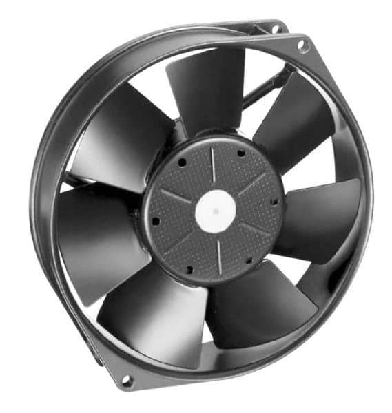 EBM Papst - 12 Volts, DC, 212 CFM, Round Tube Axial Fan - 1 Amp Rating, 5.91" High x 5.91" Wide x 1-1/2" Deep - Apex Tool & Supply