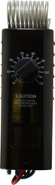 TPI - 40 to 110°F, 1 Heat, 1 Cool, Industrial Thermostat (Coiled Bulb with Wire Leads) - 125 to 277 Volts, Snap Acting Switch - Apex Tool & Supply