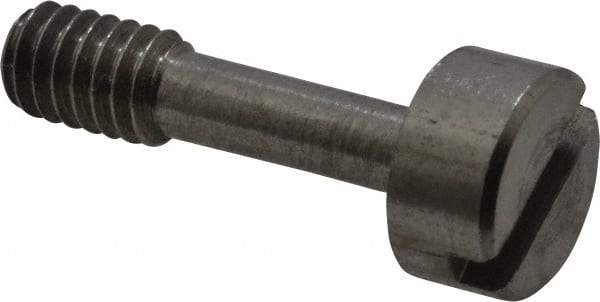 Electro Hardware - Slotted Drive #8-32 UNC 21/32" Length Under Head Captive Screw - 18-8 Stainless Steel, 5/16" Head Diam, 5/32" Head Height, Uncoated - Apex Tool & Supply