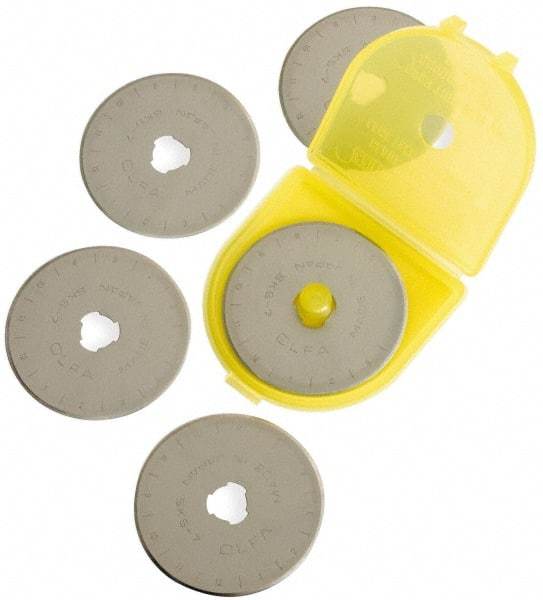 Olfa - 5 Piece Tool Steel Rotary Blade - 45mm OAL - Apex Tool & Supply