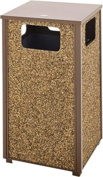 Rubbermaid - 48 Gal Brown Square Trash Can - Steel, 40" High x 26" Long x 26" Wide - Apex Tool & Supply