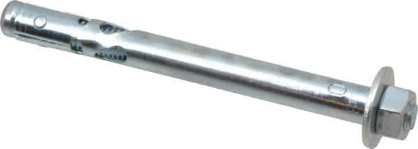 Powers Fasteners - 3/8" Diam, 3/8" Drill, 4" OAL, 1" Min Embedment Sleeve Concrete Anchor - 1018 Steel, Hex Nut Head, Hex Drive - Apex Tool & Supply
