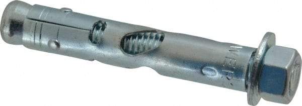 Powers Fasteners - 1/2" Diam, 1/2" Drill, 3" OAL, 1-1/4" Min Embedment Sleeve Concrete Anchor - 1018 Steel, Hex Nut Head, Hex Drive - Apex Tool & Supply
