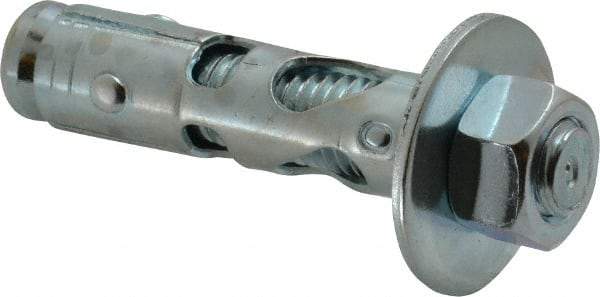 Powers Fasteners - 5/8" Diam, 5/8" Drill, 2-1/4" OAL, Sleeve Concrete Anchor - 1018 Steel, Hex Nut Head, Hex Drive - Apex Tool & Supply