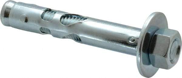 Powers Fasteners - 3/4" Diam, 3/4" Drill, 4-1/4" OAL, Sleeve Concrete Anchor - 1018 Steel, Hex Nut Head, Hex Drive - Apex Tool & Supply