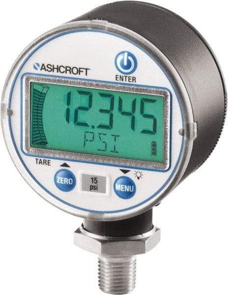 Ashcroft - 2-1/2" Dial, 1/4 Thread, 0-1,000 Scale Range, Pressure Gauge - Lower Connection Mount, Accurate to ±0.25% of Scale - Apex Tool & Supply