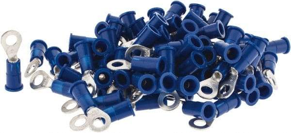 3M - 16-14 AWG Partially Insulated Crimp Connection Circular Ring Terminal - #8 Stud, 0.8" OAL x 0.33" Wide, Copper Contact - Apex Tool & Supply