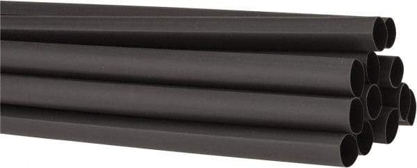3M - 48" Long, 2:1, Polyolefin Heat Shrink Electrical Tubing - Black - Apex Tool & Supply
