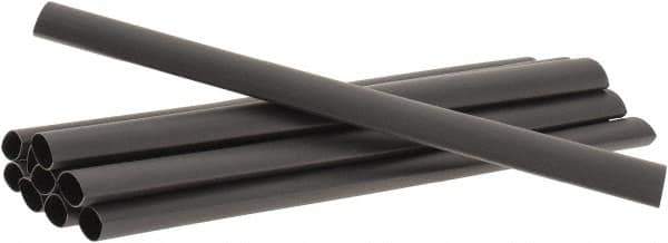 3M - 6" Long, 2:1, Polyolefin Heat Shrink Electrical Tubing - Black - Apex Tool & Supply