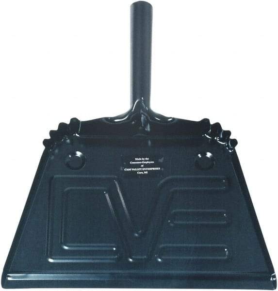 Ability One - 13" Wide Handheld Dustpan - Steel Body, 4" Handle, Black - Apex Tool & Supply