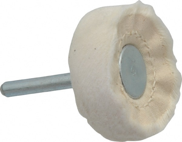 Made in USA - 2" Diam x 3/4" Thick, Loose Sewn Mounted Buffing Wheel - Apex Tool & Supply