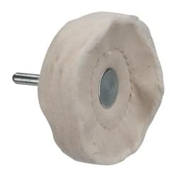 Made in USA - 3" Diam x 3/4" Thick, Loose Sewn Mounted Buffing Wheel - Apex Tool & Supply